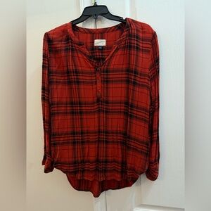 Universal Thread Red/Burnt Orange and Black Checkered shirt